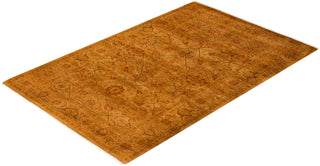 Modern Overdyed Hand Knotted Wool Gold Area Rug 3' 3" x 4' 10"