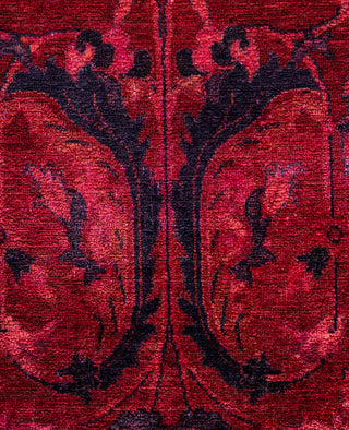 Overdyed Hand-Knotted Wool Modern-Contemporary Red Area Rug 3' 1" x 5' 1"