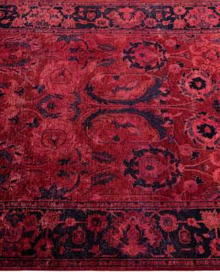 Overdyed Hand-Knotted Wool Modern-Contemporary Red Area Rug 3' 1" x 5' 1"