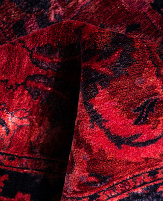 Overdyed Hand-Knotted Wool Modern-Contemporary Red Area Rug 3' 1" x 5' 1"