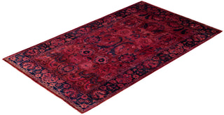 Overdyed Hand-Knotted Wool Modern-Contemporary Red Area Rug 3' 1" x 5' 1"