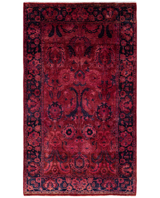 Overdyed Hand-Knotted Wool Modern-Contemporary Red Area Rug 3' 1" x 5' 1"