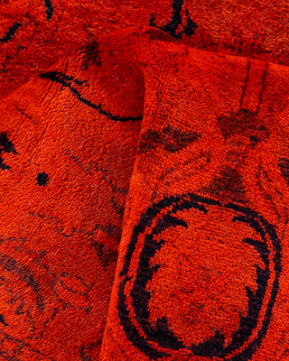 Overdyed Hand-Knotted Orange Area Rug 3' 2" x 5' 1"