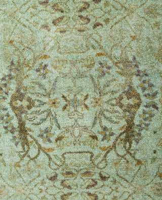 Contemporary Overdyed Wool Hand Knotted Green Runner 2' 8" x 11' 5"