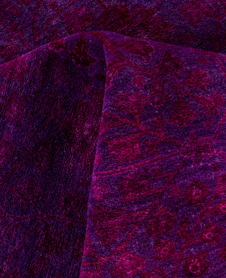 Contemporary Overdyed Wool Hand Knotted Purple Area Rug 9' 2" x 12' 4"