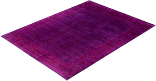 Contemporary Overdyed Wool Hand Knotted Purple Area Rug 9' 2" x 12' 4"