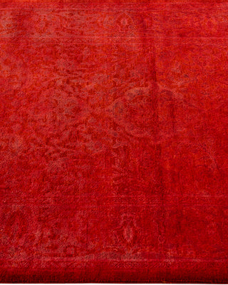 Contemporary Hand-Knotted Overdyed Orange Runner 2' 7" x 15' 9"
