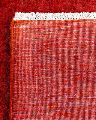 Contemporary Hand-Knotted Overdyed Orange Runner 2' 7" x 15' 9"