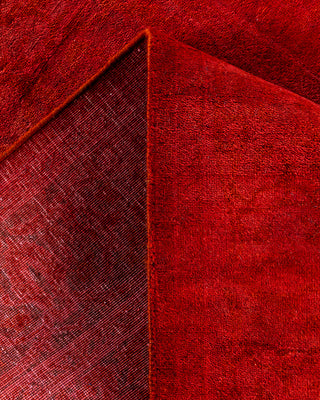 Contemporary Hand-Knotted Overdyed Orange Runner 2' 7" x 15' 9"