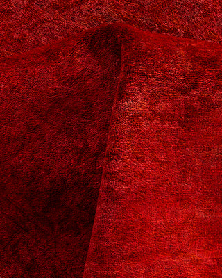 Contemporary Hand-Knotted Overdyed Orange Runner 2' 7" x 15' 9"