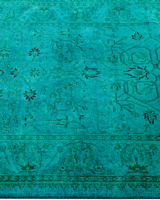 Contemporary Hand-Knotted Overdyed Blue Runner 2' 8" x 16' 1"