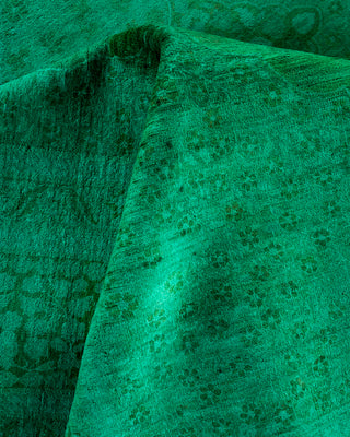 Contemporary Fine Vibrance Green Wool Area Rug - 9' 3" x 11' 10"