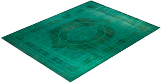 Contemporary Fine Vibrance Green Wool Area Rug - 9' 3" x 11' 10"