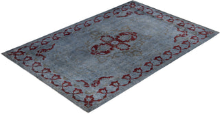 Overdyed One-of-a-Kind Wool Gray Area Rug 6' 1" x 9' 1"