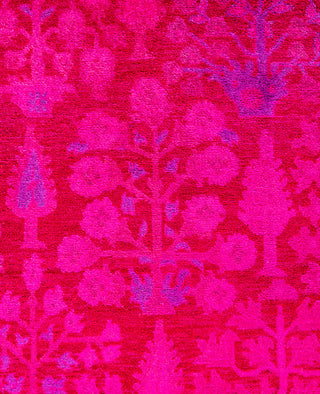 Overdyed One-of-a-Kind Wool Pink Area Rug 4' 9" x 6' 10"