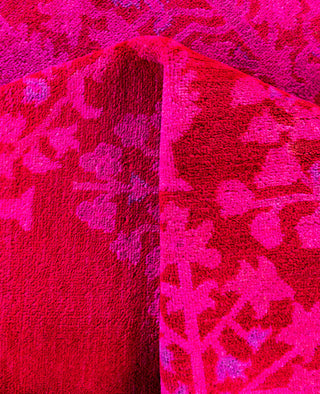 Overdyed One-of-a-Kind Wool Pink Area Rug 4' 9" x 6' 10"