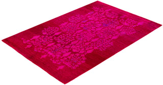 Overdyed One-of-a-Kind Wool Pink Area Rug 4' 9" x 6' 10"