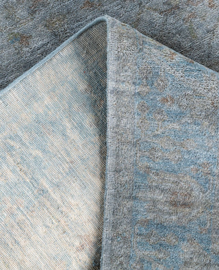 Overdyed One-of-a-Kind Wool Blue Area Rug 4' 1" x 6' 5"