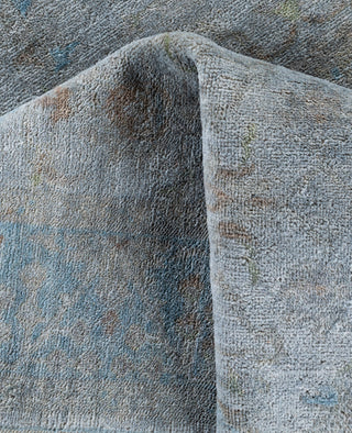 Overdyed One-of-a-Kind Wool Blue Area Rug 4' 1" x 6' 5"