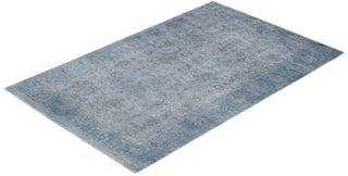 Overdyed One-of-a-Kind Wool Blue Area Rug 4' 1" x 6' 5"