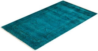 Contemporary Fine Vibrance Green Wool Area Rug - 3' 1" x 5' 3"