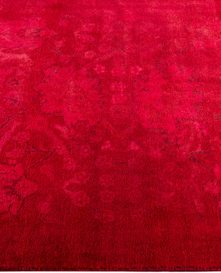 Contemporary Overdyed Wool Hand Knotted Pink Area Rug 3' 1" x 5' 6"