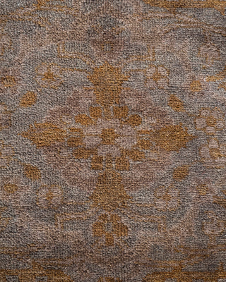 Contemporary Hand-Knotted Overdyed Gray Runner 2' 8" x 12' 8"