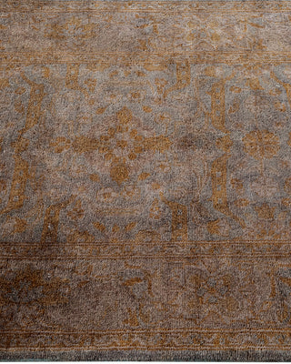 Modern Overdyed Hand Knotted Wool Gray Runner 2' 8" x 12' 8"