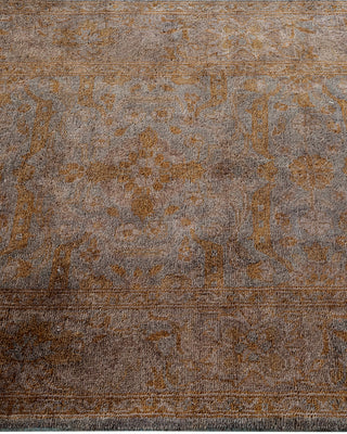 Contemporary Hand-Knotted Overdyed Gray Runner 2' 8" x 12' 8"