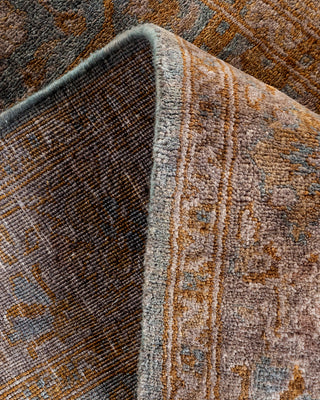 Contemporary Hand-Knotted Overdyed Gray Runner 2' 8" x 12' 8"
