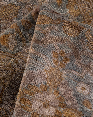 Contemporary Hand-Knotted Overdyed Gray Runner 2' 8" x 12' 8"