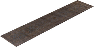 Contemporary Hand-Knotted Overdyed Gray Runner 2' 8" x 12' 8"