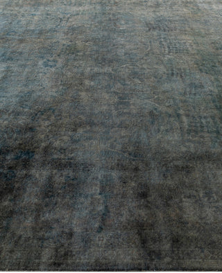 Overdyed One-of-a-Kind Wool Gray Area Rug 9' 1" x 11' 8"