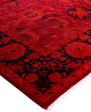 Overdyed Hand-Knotted Wool Modern-Contemporary Red Area Rug 5' 3" x 7' 9"