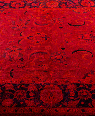 Overdyed Hand-Knotted Wool Modern-Contemporary Red Area Rug 5' 3" x 7' 9"
