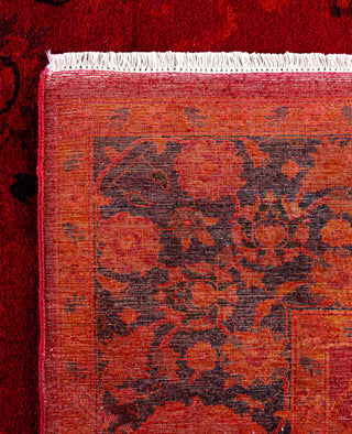 Overdyed Hand-Knotted Wool Modern-Contemporary Red Area Rug 5' 3" x 7' 9"
