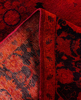 Overdyed Hand-Knotted Wool Modern-Contemporary Red Area Rug 5' 3" x 7' 9"