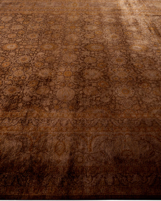 Contemporary Fine Vibrance Brown Wool Area Rug - 9' 3" x 11' 10"