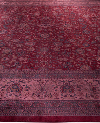 Overdyed One-of-a-Kind Wool Pink Area Rug 12' 4" x 17' 0"