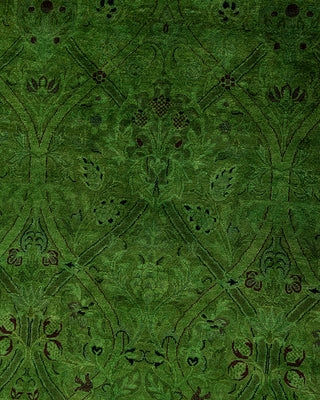 Overdyed Hand-Knotted Green Area Rug 12' 2" x 17' 10"