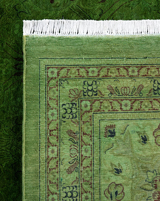 Overdyed Hand-Knotted Green Area Rug 12' 2" x 17' 10"