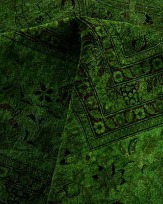 Overdyed Hand-Knotted Green Area Rug 12' 2" x 17' 10"