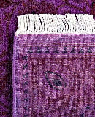 Contemporary Overdyed Wool Hand Knotted Purple Runner 2' 6" x 17' 10"