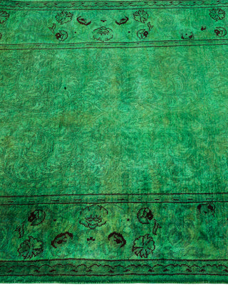 Contemporary Fine Vibrance Green Wool Runner - 2' 7" x 18' 1"