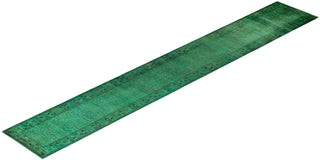 Contemporary Fine Vibrance Green Wool Runner - 2' 7" x 18' 1"