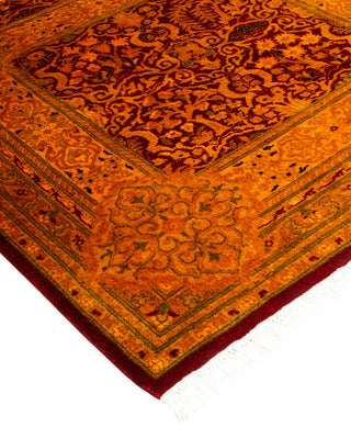 Contemporary Hand Knotted Overdyed Gold Runner 3' 1" x 8' 9"