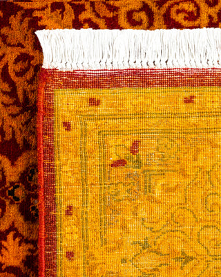 Contemporary Hand Knotted Overdyed Gold Runner 3' 1" x 8' 9"