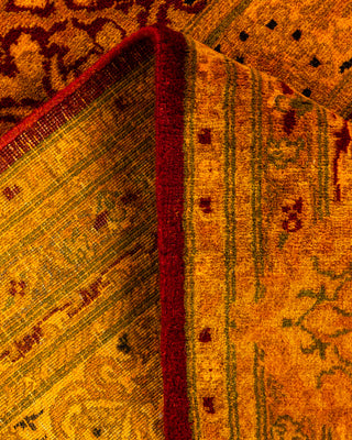 Contemporary Hand Knotted Overdyed Gold Runner 3' 1" x 8' 9"