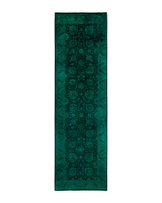 Contemporary Fine Vibrance Green Wool Area Rug 3' 1" x 10' 9"