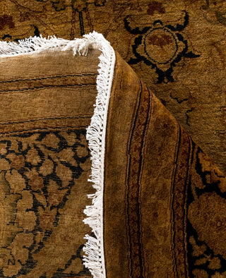 Contemporary Overdyed Wool Hand Knotted Gold Round Area Rug 9' 1" x 9' 1"
